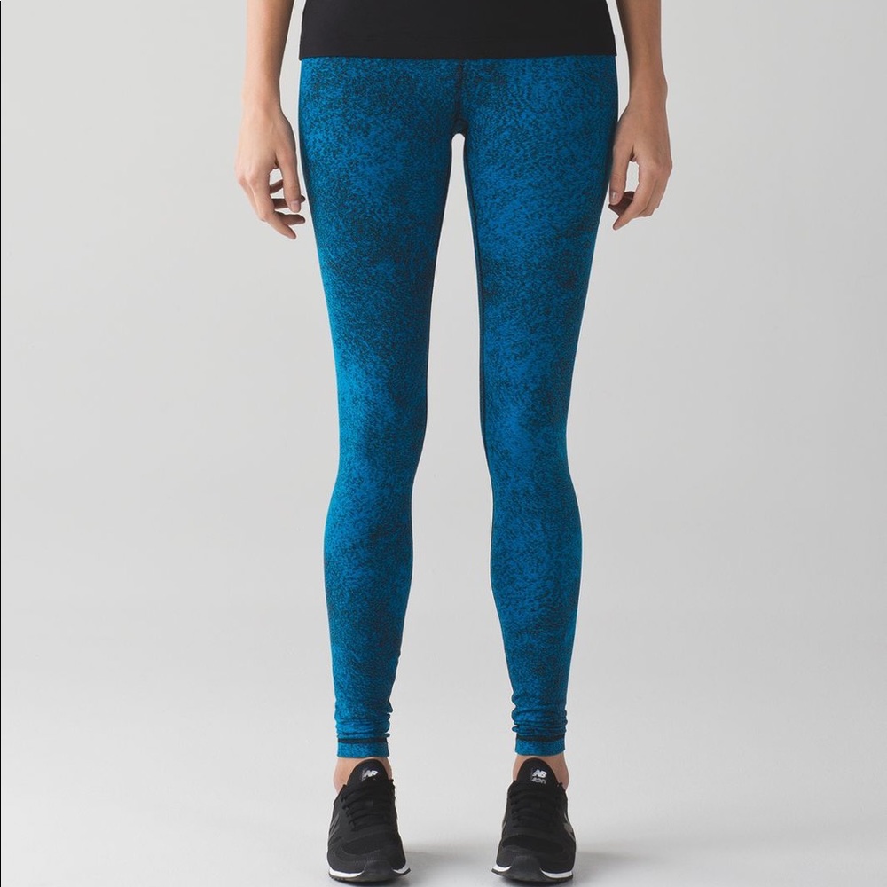 LULULEMON $98 Womens 6 High Times Pant Spray Jacquard Shocking Blue Black LL8